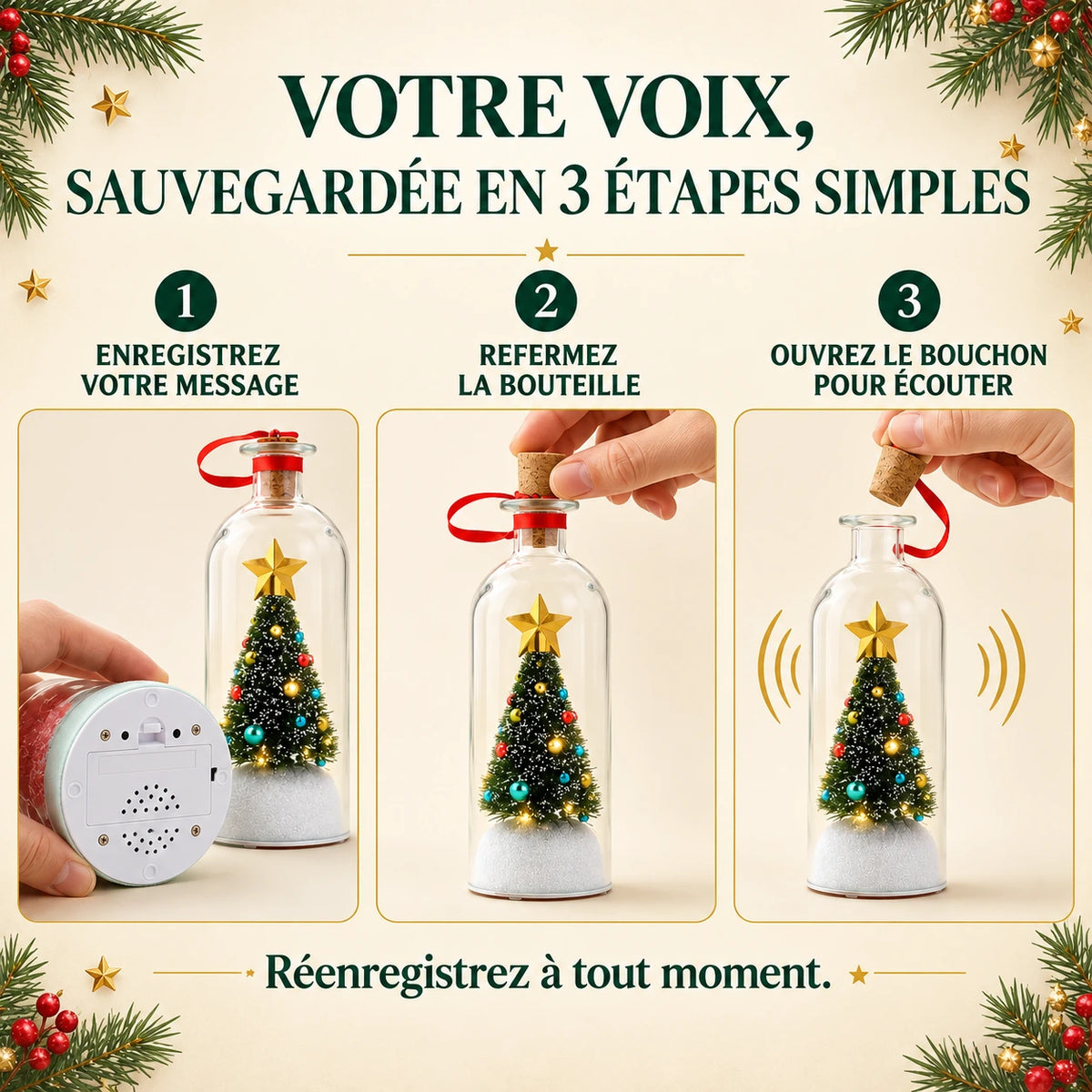 Klenvia™ Sapin de Noël avec message vocal